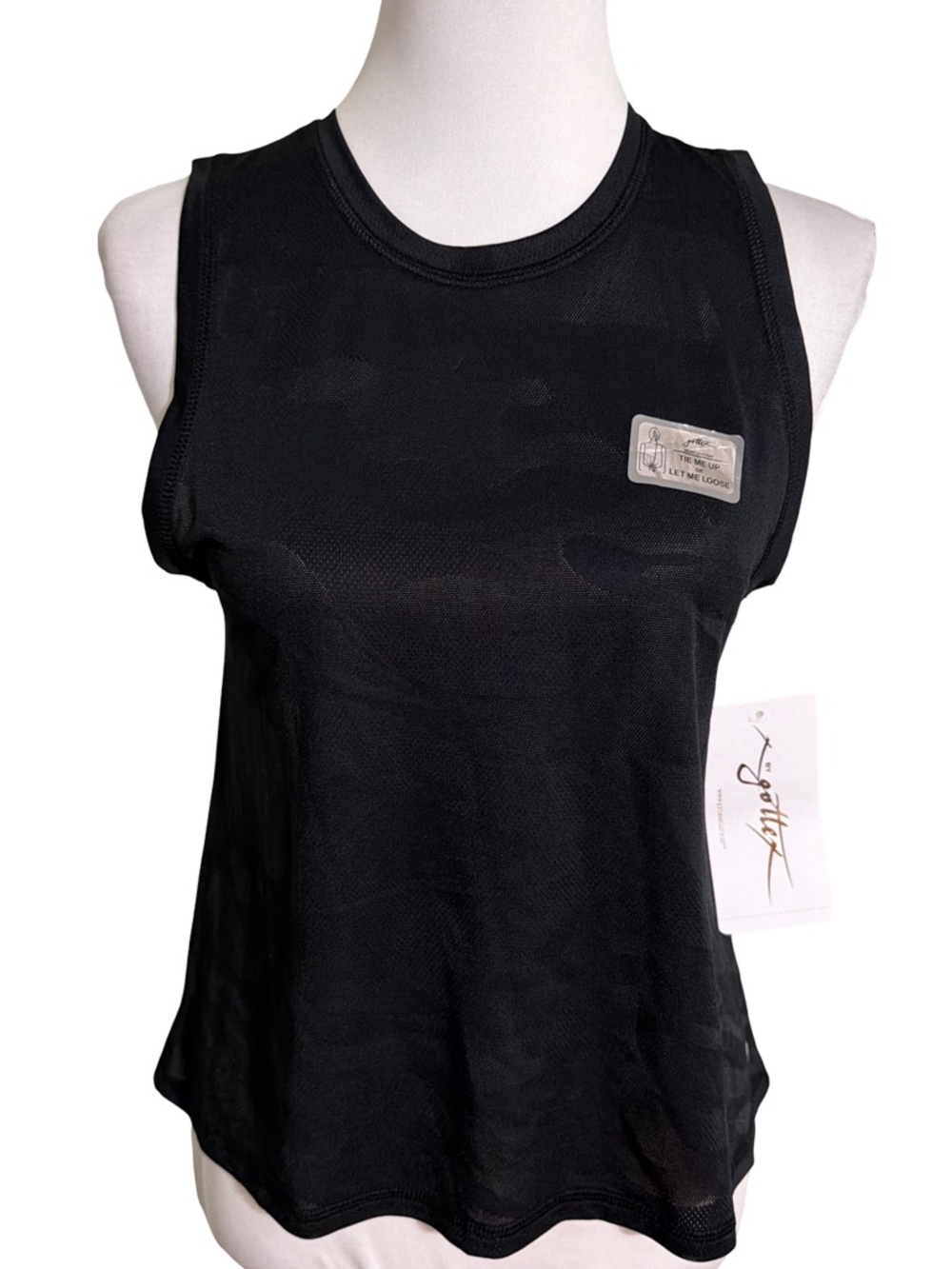 Gottex Black Sleeveless Mesh Tank Top
